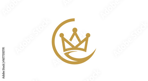 Elegant gold crown symbol representing leadership, success, and premium quality for branding.