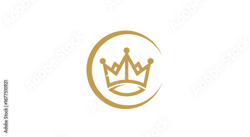 Elegant gold crown emblem symbolizes leadership, success, and royal prestige for premium brands.