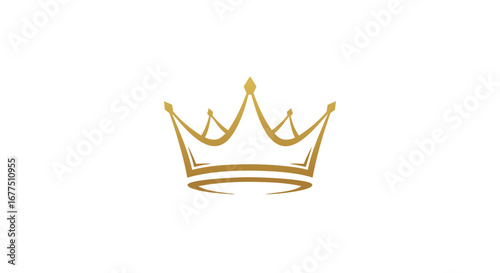 Elegant golden crown emblem symbolizing royalty, leadership, and prestige for luxury brands