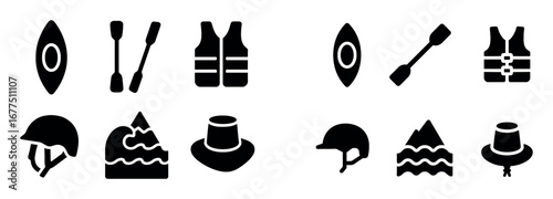 Kayaking Icon Set