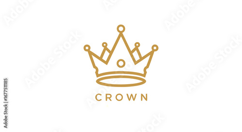 Elegant gold crown logo signifies royalty, leadership, and premium quality for branding success.