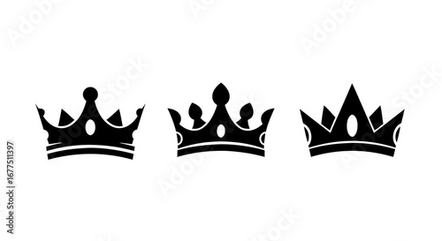 Three regal crowns symbolize leadership, success, and achievement for premium branding and design projects