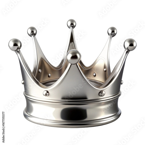 A shiny silver crown on a black background