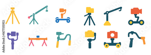 Colorful Video Equipment Icons