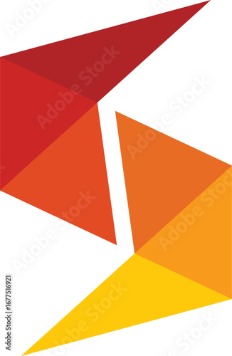 Abstract paper art with geometric triangle shapes for a business message icon