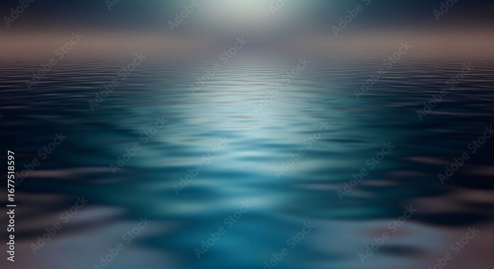Obraz premium Serene Horizon of Rippling Teal Water Under a Softly Lit Sky