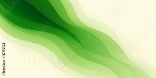 Abstract colorful background with green wavy lines and light, a dynamic energy template for modern design