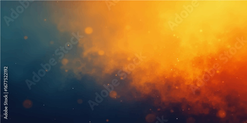 A mesmerizing abstract sky animation with dark clouds and an orange, fiery sun, blending into a swirling galaxy of light and smoke