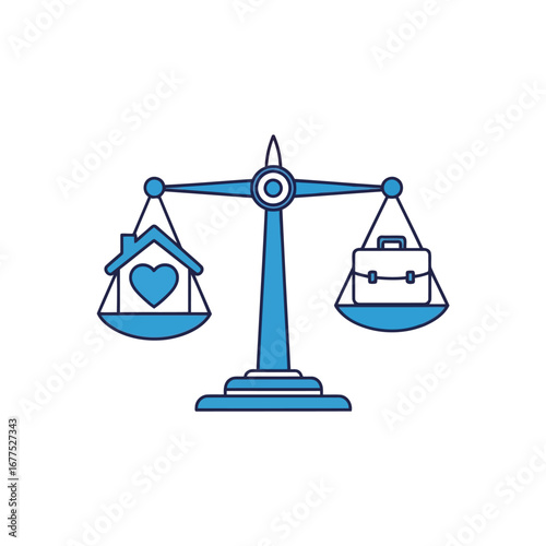 Scales of Justice: Home versus Career Balance.