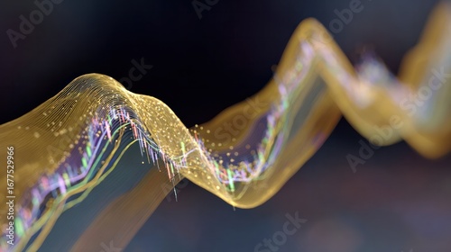 Abstract Data Stream: A mesmerizing visual representation of data streams, showcasing a flowing, glowing form that suggests the dynamic essence of information.