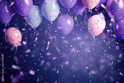 Luxurious background interior room with balloons, Beautiful decorative celebration concept. Generative AI