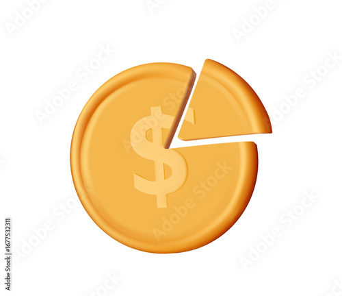 Money management, 3D render vector illustration. Financial planning or wealth management or investment portfolio, paying