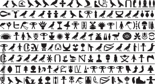 Collection of Ancient Egyptian Hieroglyphs and Symbols writing