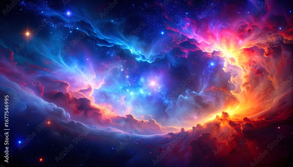 Naklejka premium Colorful cosmic nebula
