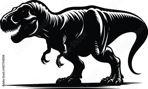 Historical T-rex animal vector illustration isolated on white background