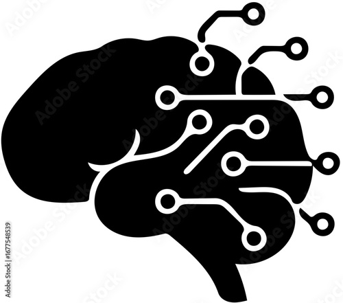 Artificial intelligence concept connecting neural networks to brain for innovative technology research
