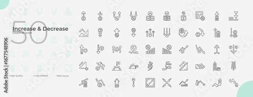 Increase And Decrease Icons Set