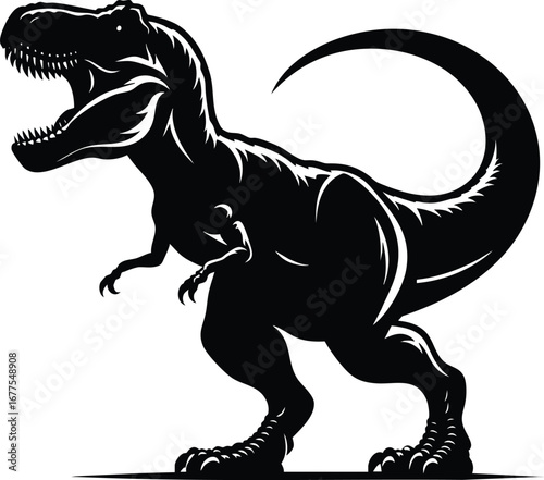 Historical T-rex animal vector illustration isolated on white background