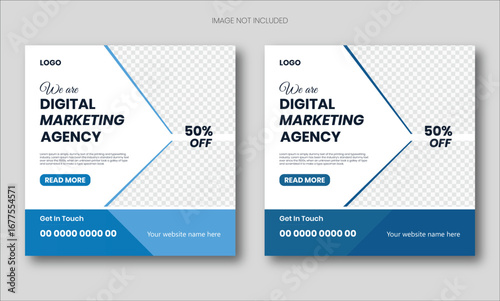 Digital Marketing Social Media Post Template Layout and digital business marketing banner for social media post template.