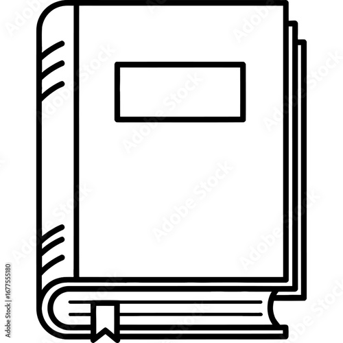 Classic Book Icon Simple Line Art Design
