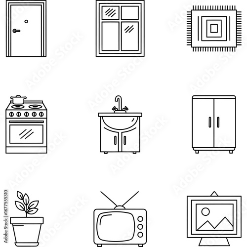 Home Interior Icons Furniture, Appliances & Decor
