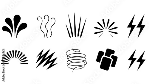 Vector Graphic Icons: Energy, Nature, and Abstract Shapes Collection