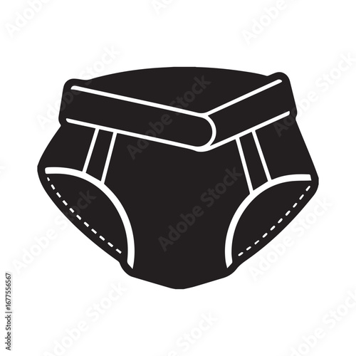 Silhouette Vector of Baby Diaper