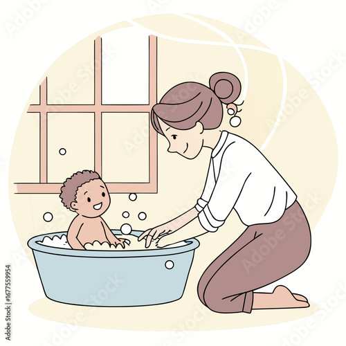 girl taking a bath