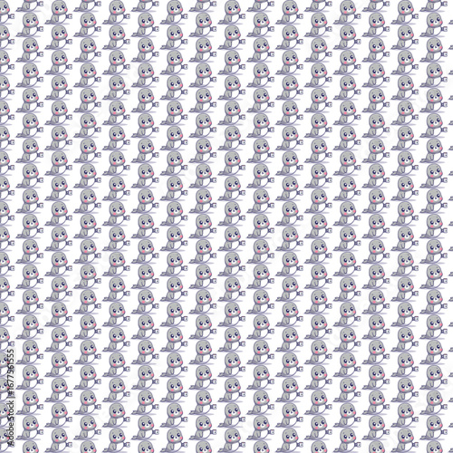 Cute Shiba Inu Dog Cartoon Pattern Outline