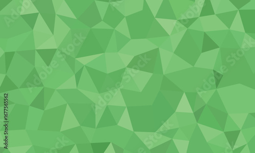 Abstract Geometric Pattern Background Featuring Low Poly Triangles in Various Shades of Green