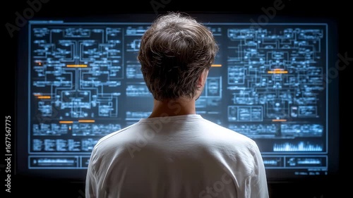 Programmer Focuses on Analyzing Complex System Interface