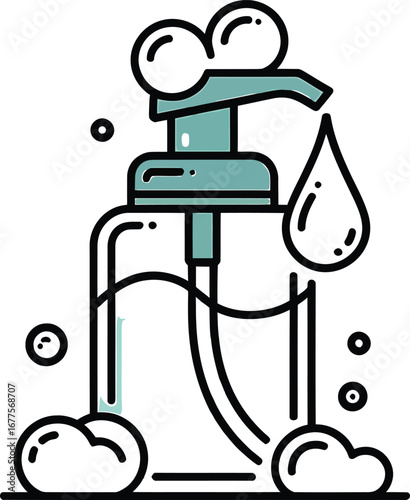 vector illustration of water tap