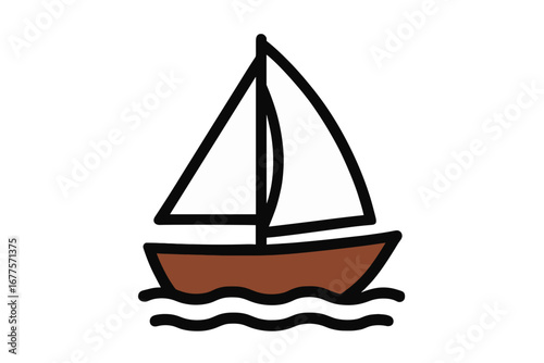 Vector Illustration of Sailboat Icon