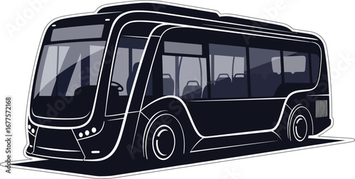 Illustration of a modern electric bus, showcasing sustainable urban transportation and ecofriendly travel