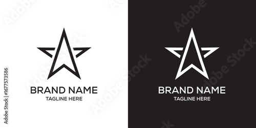 Paper plane star Logo design and symbol vector