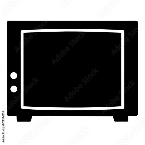 Vintage Television Set with Rounded Edges and Control Knobs Illustration
