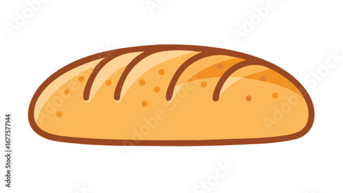 Fresh baked bread loaf vector illustration for bakery products and food related designs and projects