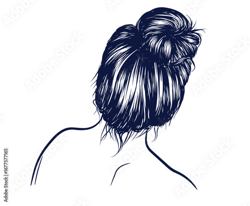 Bridal hand drawn hairstyles, vector illustration