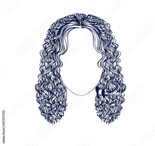 Bridal hand drawn hairstyles, vector illustration
