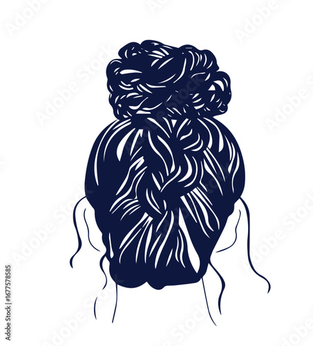 Bridal hand drawn hairstyles, vector illustration