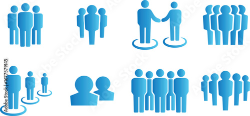 People flat icons set. Team of workers. User profile symbol. Group of people. Group of users collection. Persons symbol. Men women. Crowd of humans. Vector illustration !