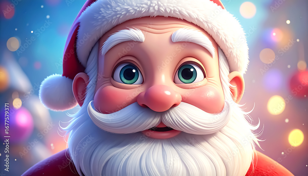 Obraz premium Happy Santa Claus cartoon. Christmas time