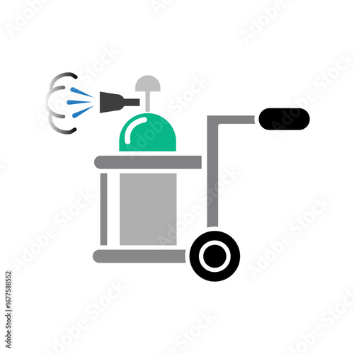 Diving gas cylinders and tanks realistic concept with oxygen symbols vector illustration
