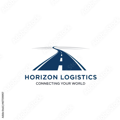 Horizon Logistics company logo featuring a winding blue road leading to the horizon, with the tagline 'Connecting Your World'.