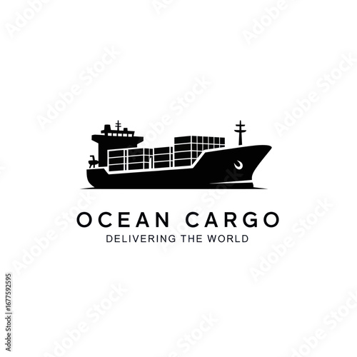 Ocean Cargo logo, a silhouette of a cargo ship, conveying global delivery.
