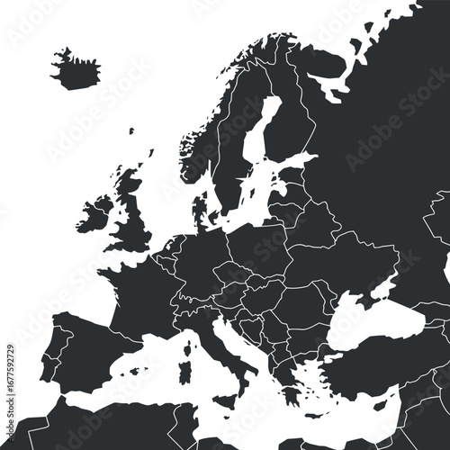 Detailed Map of Europe A Comprehensive Geographical Representation of the European Continent Vector