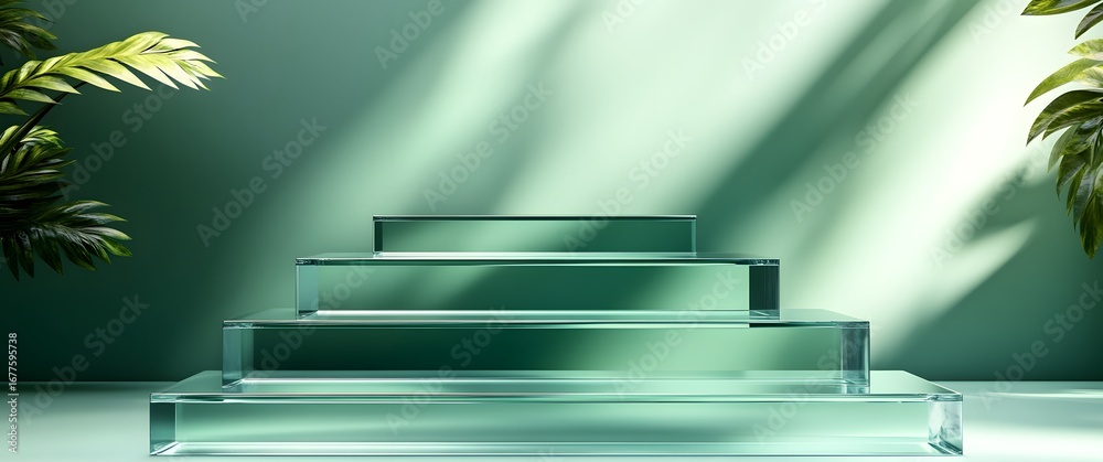 Obraz premium Elegant Green Glass Display