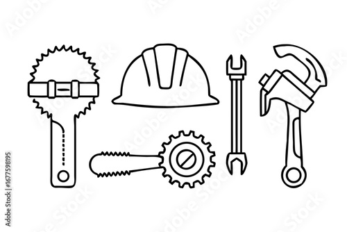Vector art of construction and plumbing tools