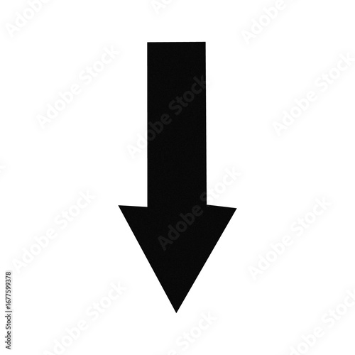 Free Download Simple black downward arrow icon for directional guidance transparent background - GFXLoad