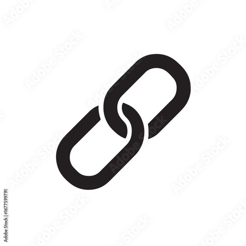 Link silhouette black and white vector icon